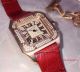 2017 Clone Cartier Santos 100 Diamond Bezel Rose Gold Leather Band 36mm Watch (5)_th.jpg